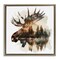 Stupell Industries Moose Antlers Silhouette Floater Framed Canvas Wall Art Design by LSR Design Studio
